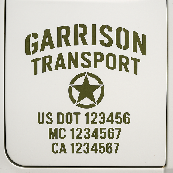 Custom Truck Door Decal Sticker Lettering Signs with US DOT, MC, CA, KYU VIN For Semi-Trucks, Work Trucks & Businesses