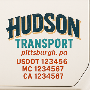 Custom Truck Door Decal Sticker Lettering Signs with US DOT, MC, CA, KYU VIN For Semi-Trucks, Work Trucks & Businesses