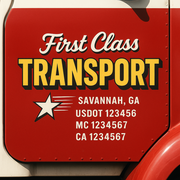 Custom Truck Door Decal Sticker Lettering Signs with US DOT, MC, CA, KYU VIN For Semi-Trucks, Work Trucks & Businesses