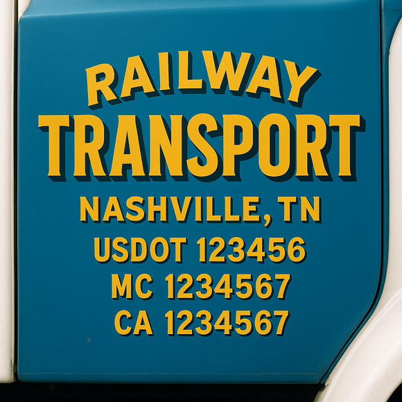 Custom Truck Door Decal Sticker Lettering Signs with US DOT, MC, CA, KYU VIN For Semi-Trucks, Work Trucks & Businesses