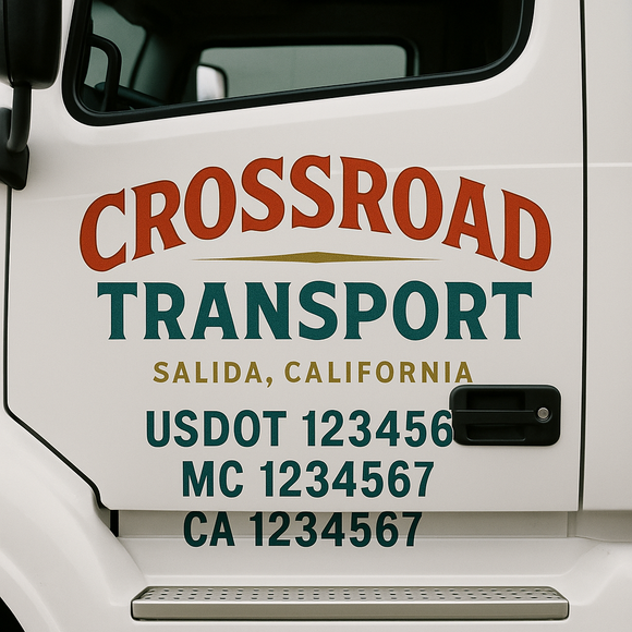 Custom Truck Door Decal Sticker Lettering Signs with US DOT, MC, CA, KYU VIN For Semi-Trucks, Work Trucks & Businesses