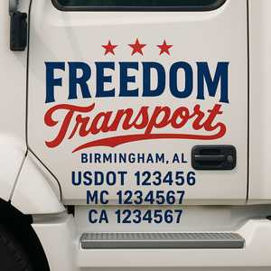 Custom Truck Door Decal Sticker Lettering Signs with US DOT, MC, CA, KYU VIN For Semi-Trucks, Work Trucks & Businesses