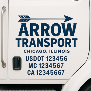 Custom Truck Door Decal Sticker Lettering Signs with US DOT, MC, CA, KYU VIN For Semi-Trucks, Work Trucks & Businesses