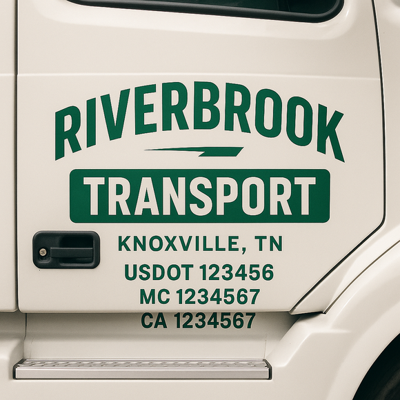 Custom Truck Door Decal Sticker Lettering Signs with US DOT, MC, CA, KYU VIN For Semi-Trucks, Work Trucks & Businesses
