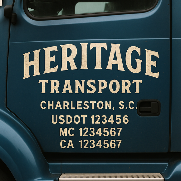 Custom Truck Door Decal Sticker Lettering Signs with US DOT, MC, CA, KYU VIN For Semi-Trucks, Work Trucks & Businesses