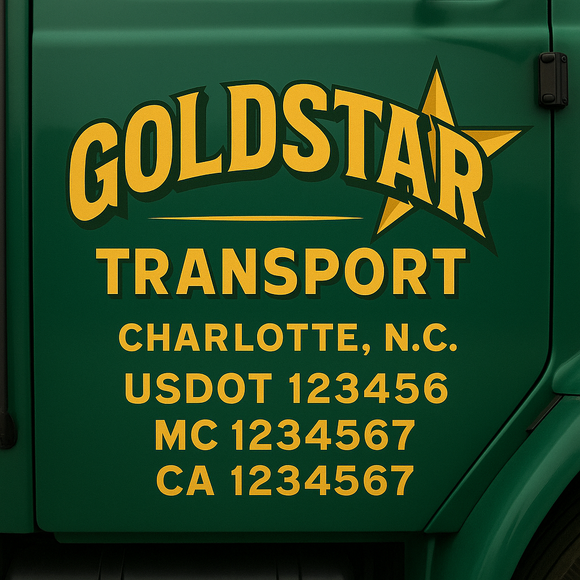 Custom Truck Door Decal Sticker Lettering Signs with US DOT, MC, CA, KYU VIN For Semi-Trucks, Work Trucks & Businesses