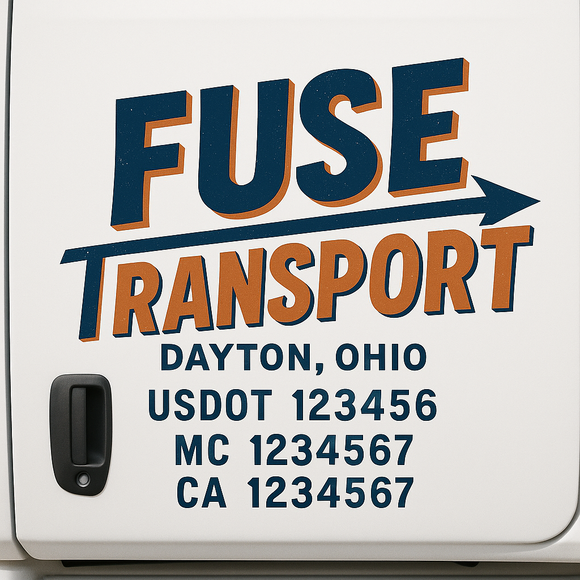 Custom Truck Door Decal Sticker Lettering Signs with US DOT, MC, CA, KYU VIN For Semi-Trucks, Work Trucks & Businesses