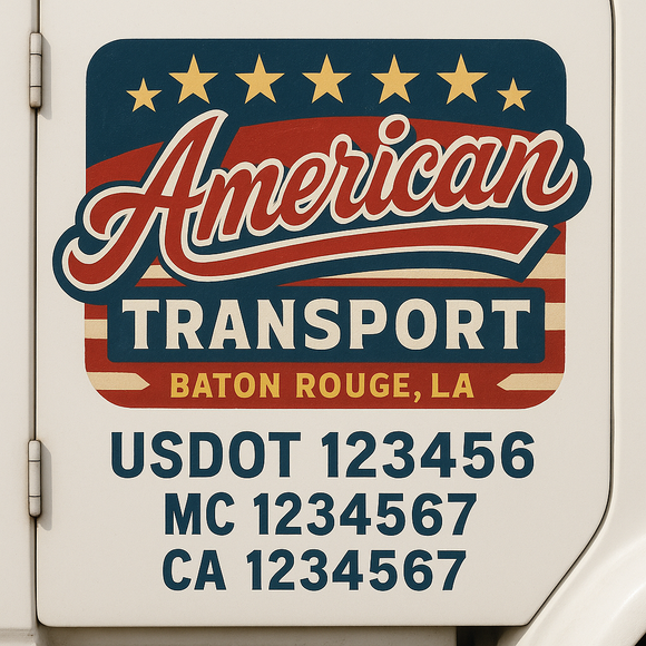 Custom Truck Door Decal Sticker Lettering Signs with US DOT, MC, CA, KYU VIN For Semi-Trucks, Work Trucks & Businesses