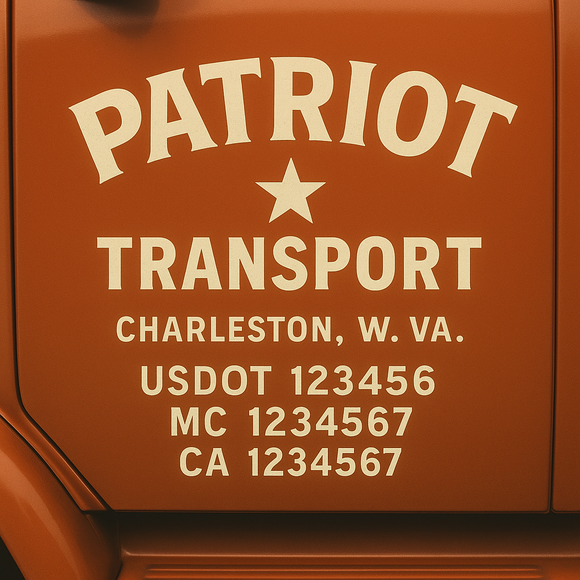 Custom Truck Door Decal Sticker Lettering Signs with US DOT, MC, CA, KYU VIN For Semi-Trucks, Work Trucks & Businesses