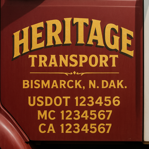 Custom Truck Door Decal Sticker Lettering Signs with US DOT, MC, CA, KYU VIN For Semi-Trucks, Work Trucks & Businesses