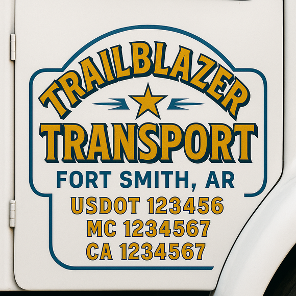 Custom Truck Door Decal Sticker Lettering Signs with US DOT, MC, CA, KYU VIN For Semi-Trucks, Work Trucks & Businesses