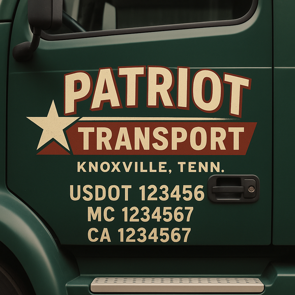 Custom Truck Door Decal Sticker Lettering Signs with US DOT, MC, CA, KYU VIN For Semi-Trucks, Work Trucks & Businesses