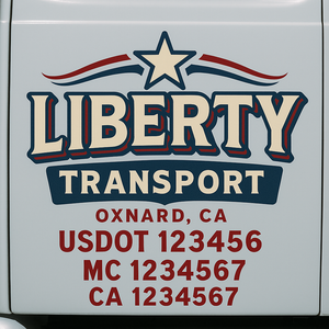 Custom Truck Door Decal Sticker Lettering Signs with US DOT, MC, CA, KYU VIN For Semi-Trucks, Work Trucks & Businesses
