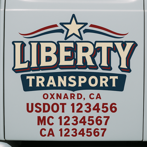 Custom Truck Door Decal Sticker Lettering Signs with US DOT, MC, CA, KYU VIN For Semi-Trucks, Work Trucks & Businesses