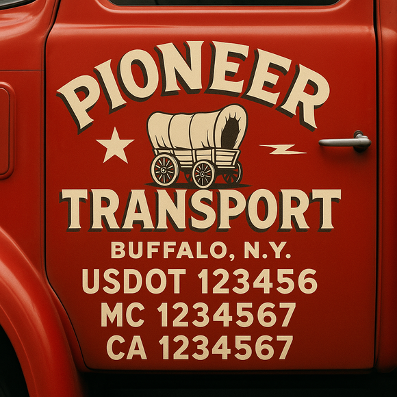 Custom Truck Door Decal Sticker Lettering Signs with US DOT, MC, CA, KYU VIN For Semi-Trucks, Work Trucks & Businesses