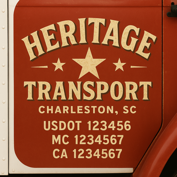 Custom Truck Door Decal Sticker Lettering Signs with US DOT, MC, CA, KYU VIN For Semi-Trucks, Work Trucks & Businesses