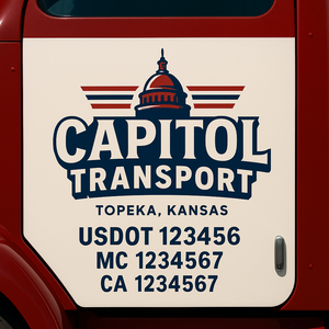 Custom Truck Door Decal Sticker Lettering Signs with US DOT, MC, CA, KYU VIN For Semi-Trucks, Work Trucks & Businesses