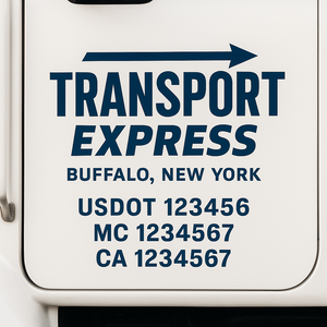 Custom Truck Door Decal Sticker Lettering Signs with US DOT, MC, CA, KYU VIN For Semi-Trucks, Work Trucks & Businesses