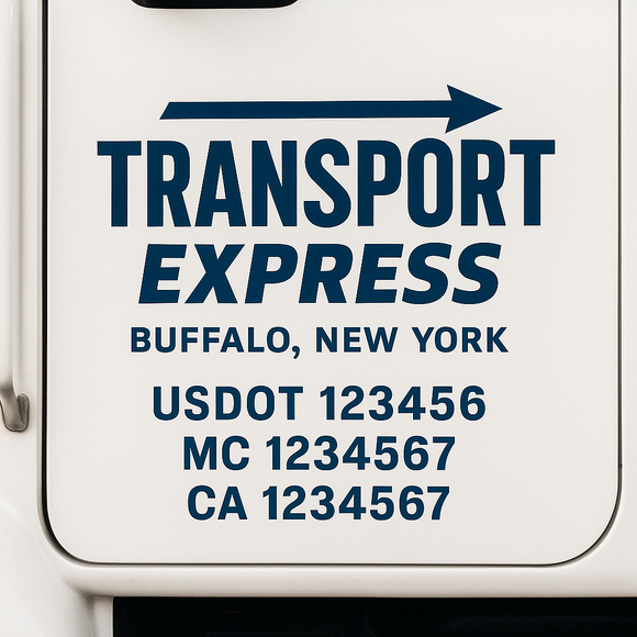 Custom Truck Door Decal Sticker Lettering Signs with US DOT, MC, CA, KYU VIN For Semi-Trucks, Work Trucks & Businesses
