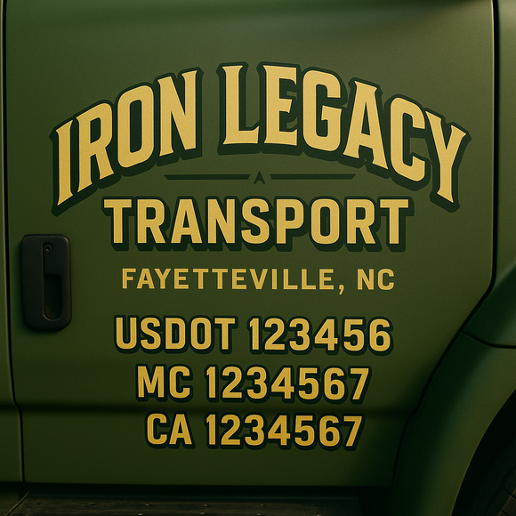 Custom Truck Door Decal Sticker Lettering Signs with US DOT, MC, CA, KYU VIN For Semi-Trucks, Work Trucks & Businesses