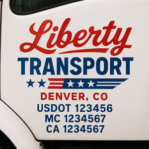 Custom Truck Door Decal Sticker Lettering Signs with US DOT, MC, CA, KYU VIN For Semi-Trucks, Work Trucks & Businesses