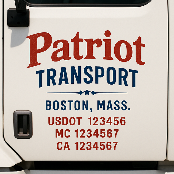 Custom Truck Door Decal Sticker Lettering Signs with US DOT, MC, CA, KYU VIN For Semi-Trucks, Work Trucks & Businesses