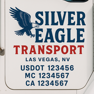 Custom Truck Door Decal Sticker Lettering Signs with US DOT, MC, CA, KYU VIN For Semi-Trucks, Work Trucks & Businesses