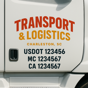 Custom Truck Door Decal Sticker Lettering Signs with US DOT, MC, CA, KYU VIN For Semi-Trucks, Work Trucks & Businesses