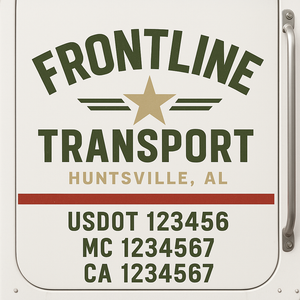Custom Truck Door Decal Sticker Lettering Signs with US DOT, MC, CA, KYU VIN For Semi-Trucks, Work Trucks & Businesses