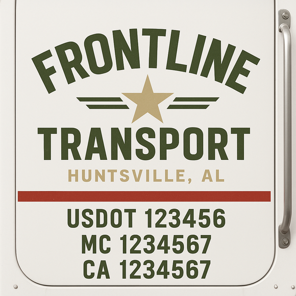 Custom Truck Door Decal Sticker Lettering Signs with US DOT, MC, CA, KYU VIN For Semi-Trucks, Work Trucks & Businesses