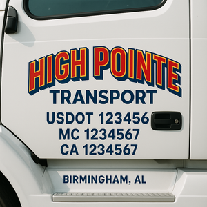 Custom Truck Door Decal Sticker Lettering Signs with US DOT, MC, CA, KYU VIN For Semi-Trucks, Work Trucks & Businesses