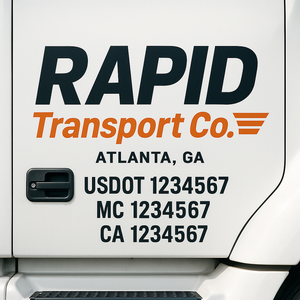 Custom Truck Door Decal Sticker Lettering Signs with US DOT, MC, CA, KYU VIN For Semi-Trucks, Work Trucks & Businesses
