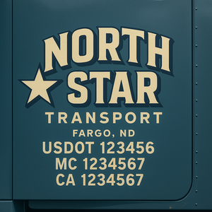 Custom Truck Door Decal Sticker Lettering Signs with US DOT, MC, CA, KYU VIN For Semi-Trucks, Work Trucks & Businesses