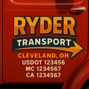 Custom Truck Door Decal Sticker Lettering Signs with US DOT, MC, CA, KYU VIN For Semi-Trucks, Work Trucks & Businesses