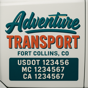 Custom Truck Door Decal Sticker Lettering Signs with US DOT, MC, CA, KYU VIN For Semi-Trucks, Work Trucks & Businesses