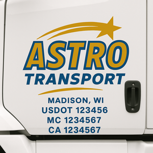 Custom Truck Door Decal Sticker Lettering Signs with US DOT, MC, CA, KYU VIN For Semi-Trucks, Work Trucks & Businesses