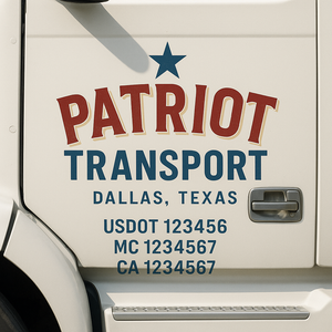 Custom Truck Door Decal Sticker Lettering Signs with US DOT, MC, CA, KYU VIN For Semi-Trucks, Work Trucks & Businesses
