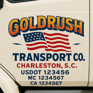 Custom Truck Door Decal Sticker Lettering Signs with US DOT, MC, CA, KYU VIN For Semi-Trucks, Work Trucks & Businesses