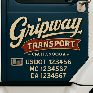 Custom Truck Door Decal Sticker Lettering Signs with US DOT, MC, CA, KYU VIN For Semi-Trucks, Work Trucks & Businesses