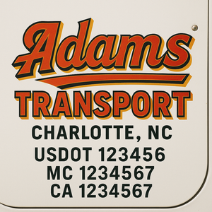 Custom Truck Door Decal Sticker Lettering Signs with US DOT, MC, CA, KYU VIN For Semi-Trucks, Work Trucks & Businesses