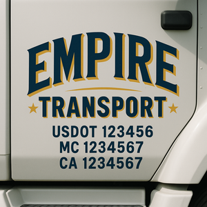 Custom Truck Door Decal Sticker Lettering Signs with US DOT, MC, CA, KYU VIN For Semi-Trucks, Work Trucks & Businesses