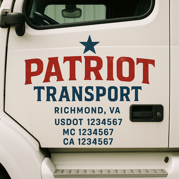 Custom Truck Door Decal Sticker Lettering Signs with US DOT, MC, CA, KYU VIN For Semi-Trucks, Work Trucks & Businesses