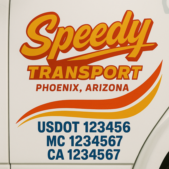 Custom Truck Door Decal Sticker Lettering Signs with US DOT, MC, CA, KYU VIN For Semi-Trucks, Work Trucks & Businesses
