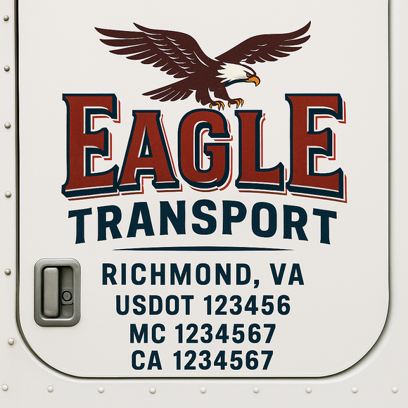 Custom Truck Door Decal Sticker Lettering Signs with US DOT, MC, CA, KYU VIN For Semi-Trucks, Work Trucks & Businesses