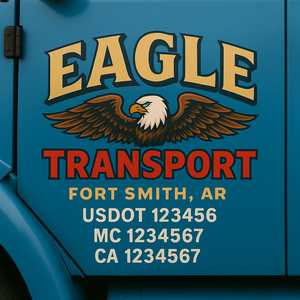 Custom Truck Door Decal Sticker Lettering Signs with US DOT, MC, CA, KYU VIN For Semi-Trucks, Work Trucks & Businesses