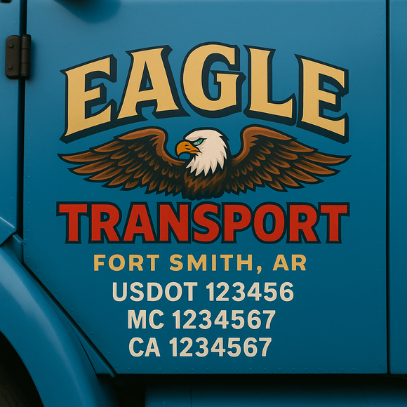 Custom Truck Door Decal Sticker Lettering Signs with US DOT, MC, CA, KYU VIN For Semi-Trucks, Work Trucks & Businesses