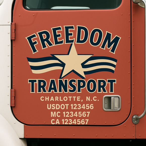 Custom Truck Door Decal Sticker Lettering Signs with US DOT, MC, CA, KYU VIN For Semi-Trucks, Work Trucks & Businesses