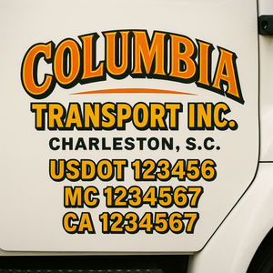 Custom Truck Door Decal Sticker Lettering Signs with US DOT, MC, CA, KYU VIN For Semi-Trucks, Work Trucks & Businesses