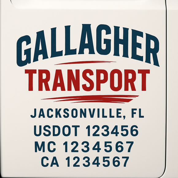 Custom Truck Door Decal Sticker Lettering Signs with US DOT, MC, CA, KYU VIN For Semi-Trucks, Work Trucks & Businesses