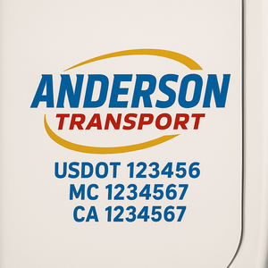 Custom Truck Door Decal Sticker Lettering Signs with US DOT, MC, CA, KYU VIN For Semi-Trucks, Work Trucks & Businesses